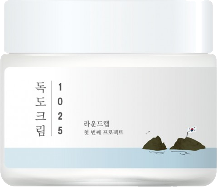 Round Lab 1025 Dokdo Cream, front of the jar in frame
